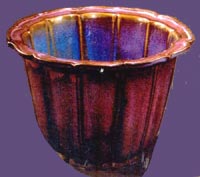 Rose purple glazed basin