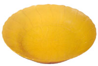 Yellow glaze lotus-shaped plate with lotus seed design