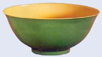 Peacock green glaze bowl