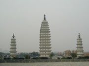 Model of the three towers in Beijing Ethic Park