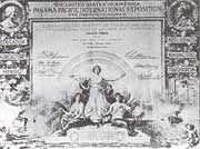 1915年辑里丝在巴拿马太平洋国际博览会上的获奖证书
